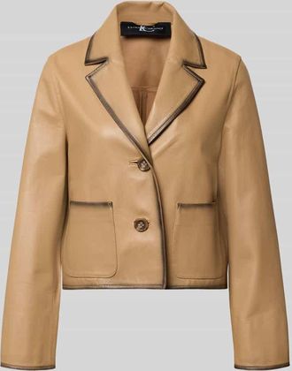 Luisa Cerano Luisa Cerano Lederjacke aus Lammnappa mit Reverskragen in Cognac, Gr&ouml;&szlig;e 38