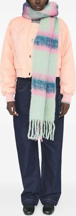 Antik Batik Scarves geruite sjaal met franje - Grijs