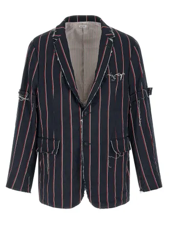 Thom Browne Mens Mogador Striped Blazer