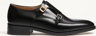 Valentino Garavani Double Monk Strap Pas Des Dieux In Vitello Uomo NERO 40.5