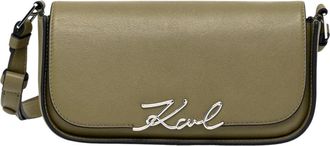 Karl Lagerfeld K/Signature Small Crossbody - Dames - Schoudertassen - Groen - ONE Size - Leer - Tassen
