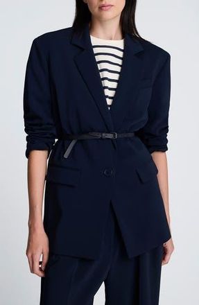 Kenneth Cole Luxe Twill Belted Blazer in Dark Navy at Nordstrom Rack, Size X-Large