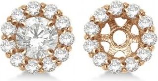 Allurez Round Diamond Earring Jackets for 4mm Studs 14K Rose Gold (0.64ct)