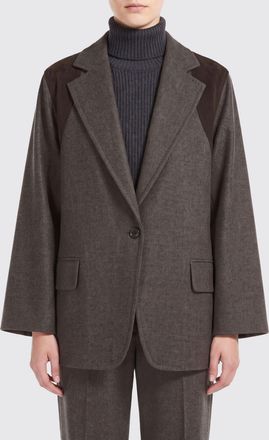 Max Mara Blazer monopetto in lana vergine con spalle cadute e rever