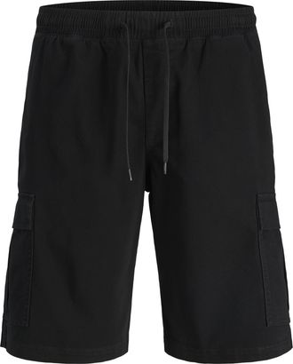 Jack & Jones Cargohose JACK & JONES JPSTCOLE DYLAN CARGO SHORTS MID, Damen, Gr. XXL, N-Gr, schwarz, Web, Obermaterial: 98% Baumwolle, 2% Elasthan, unifarben, relax
