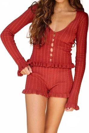 Runaway The Label Aurora Knit Pull-On Short In Red