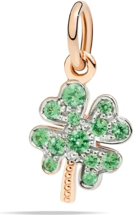 Dodo CIONDOLO QUADRIFOGLIO ORO ROSA & TSAVORITI