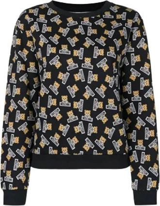 Moschino Felpa Girocollo Stampa Allover Teddy Bear Toy - Dames - Sweatshirts - Veelkleurig - M - Katoen - Hoodies & sweatvesten