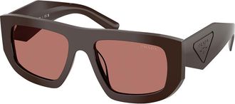 Prada PR D04SU 27I80W Womens Sunglasses Brown Size 53