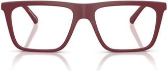 Emporio Armani 56mm Square Optical Glasses in Matte Bordeaux /Clear at Nordstrom