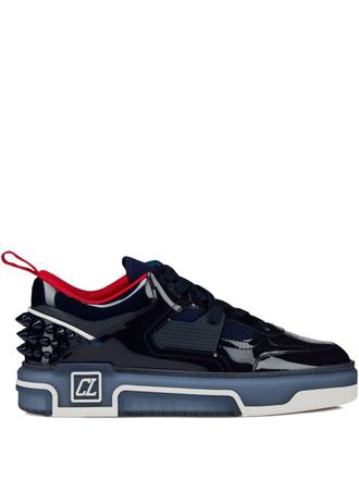 Christian Louboutin Paris 黒と青のストライプ シューズ Greggo - レースアップ - カーフレザー - ブラック - メンズ
