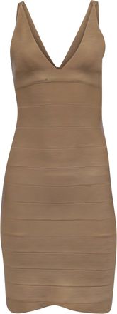 H&eacute;rve L&eacute;ger Bodycon Dress in Gold Rayon