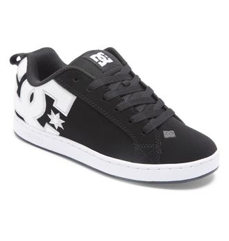 DC Sneaker DC SHOES Court Graffik, Damen, Gr. 5,5(36,5), schwarz-weiss (schwarz, wei&szlig; stencil), Obermaterial:55, 91% Leder, 38, 75% Synthetik, 5, 34% Pol