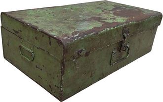 Wanderlust Deco Maleta De Metal Acabado Artesanal 67x37x25h Cm