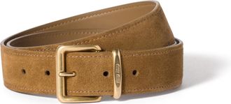 Miu Miu Suede Belt, Woman, Olive Green, Size 80