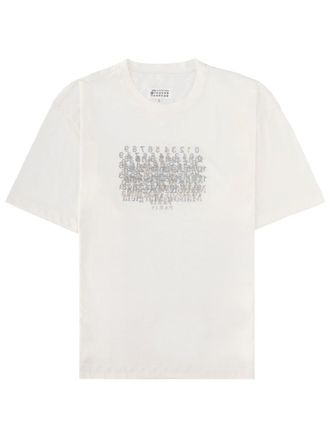 Maison Margiela Neutrals Scattered Numbers Rectangular Cotton T-Shirt