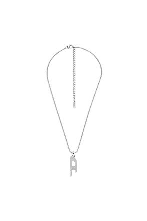 Diesel Stainless steel glitz pendant necklace - Necklaces - Unisex - Silver