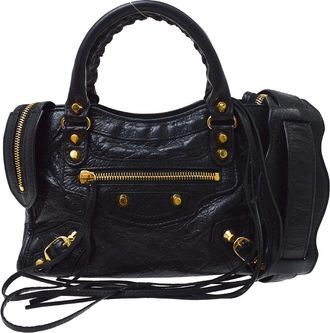 Balenciaga City Leather Black Leather Handbag (Pre-Owned)