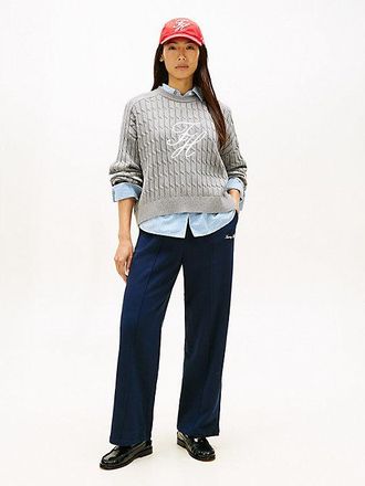 Tommy Hilfiger Logo Embroidery Wide Leg Joggers