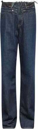 Maison Margiela Jeans de Denim con Cintura Deshilachada - Jeans - Mujer - Azul - W28