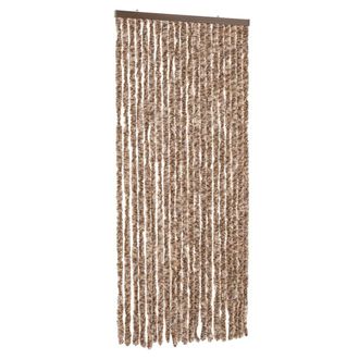 vidaXL Vidaxl - Cortina Antimoscas Chenilla Beige Y Marr&oacute;n Oscuro 90x200 Cm