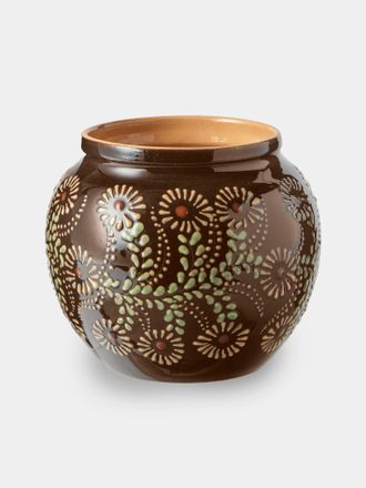 Poterie d'&Eacute;vires Flowers Hand-Painted Ceramic Vase (6.5in/17cm)