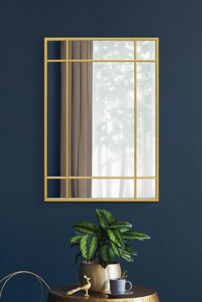 MirrorOutlet Gold Modern Contemporary Wall Mirror 39 X 27 (100CM X 70CM) | Size: 1 Pack
