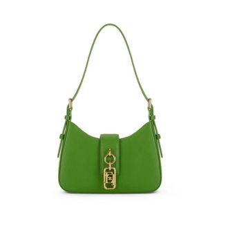 Elisabetta Franchi Shoulder Bags, female, Green, Size: ONE SIZE Small Hobo Bag with Charm