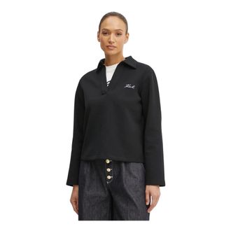 Karl Lagerfeld Tops, Dames, Zwart, XS, Katoen, Sweatshirt