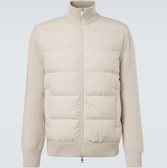 Moncler Cardigan Tricot in lana vergine e piumino