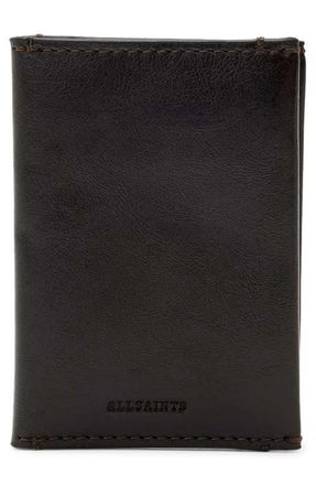 AllSaints Leather Bifold Wallet in Bitter Brown at Nordstrom