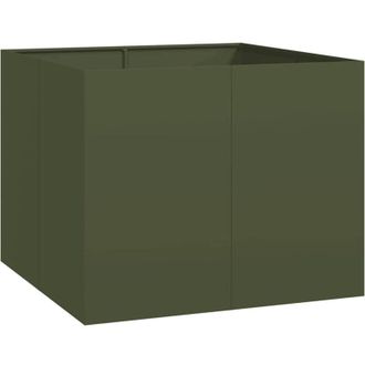vidaXL Jardinera Acero Verde Oliva 100x100x80 Cm Vidaxl