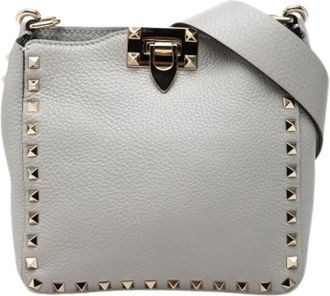 Valentino Pre-owned Messenger Bag - Dames - Vintage Schoudertas - Grijs - ONE Size - Leer - Vintage