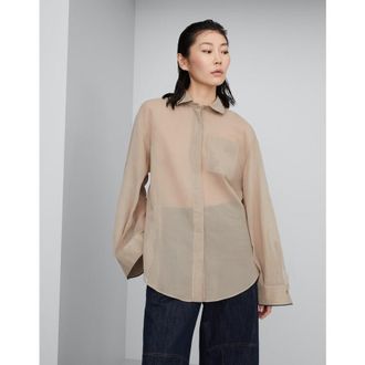 Brunello Cucinelli Light Beige Oversized Shirt, Size X-Large