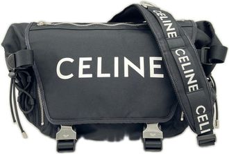 Celine Black Nylon Messenger Bag Shoulder Bag (Pre-Owned)