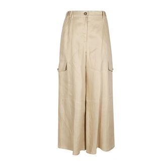 Max Mara Wide Trousers, female, Beige, Size: 2XS Weekend Trousers