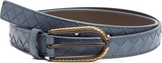 Bottega Veneta Intrecciato Riem - Dames - Riemen - Blauw - 90 CM - Leer - Accessoires
