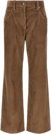 Brunello Cucinelli Corduroy Straight Broeken - Dames - Straight fit broeken - Bruin - 2XS - Katoen - Broeken
