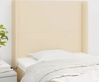 vidaXL Cabecero Con Orejas De Tela Color Crema 93x16x118/128 Cm Vidaxl