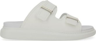 Alexander McQueen Silver Solid Buckle Slides