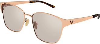 Gucci GG2198SA Asian Fit 002 Womens Sunglasses Gold Size 59 - Free RX Lenses - Free RX Lenses