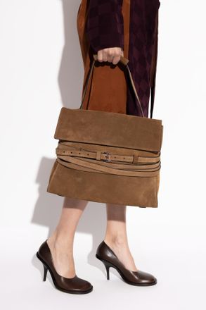 Moschino Suede Handbag, Womens, Brown