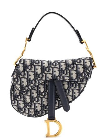 Dior Saddle Handbag Oblique Canvas Mini shoulder bag - Blu