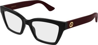 Gucci Glasses, female, Black, Size: 55 MM Optical Frame