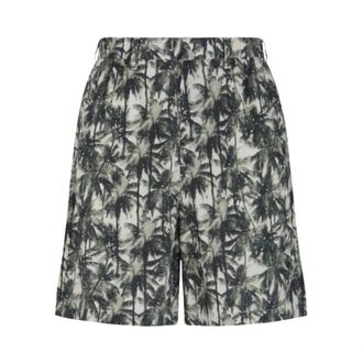 A|X Armani Exchange Palm Print Loose Fit Broek - Heren - Korte Broeken - Groen - W33 - Korte Broeken
