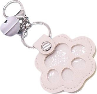 Generic 1/4Pcs Dog Hair Storage Keychains - 6.5x6CM Leather Paw Charm Key Chain, Uniques Memorial Collection Key Chain, Pets Hair Storage Pouch Furs Memorial 