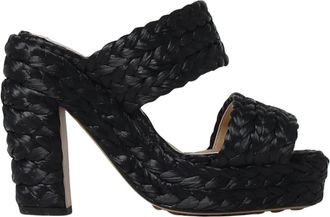 Bottega Veneta Zwarte Geweven Hak Sandalen - Dames - Muiltjes - Zwart - 37 1/2 EU - Schoenen