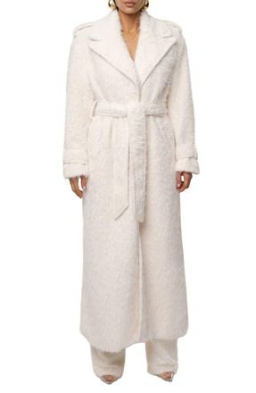 JLUXLABEL Warm Layers Faux Fur Coat in Ivory at Nordstrom, Size Medium