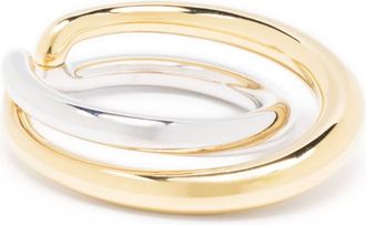 Charlotte Chesnais Initial two-tone design ring - women - Gold Plated Sterling Silver/Sterling Silver - 53