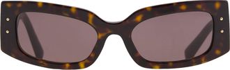 Dolce & Gabbana Dark Brown Rectangular Ladies Sunglasses DG4479 502/73 55